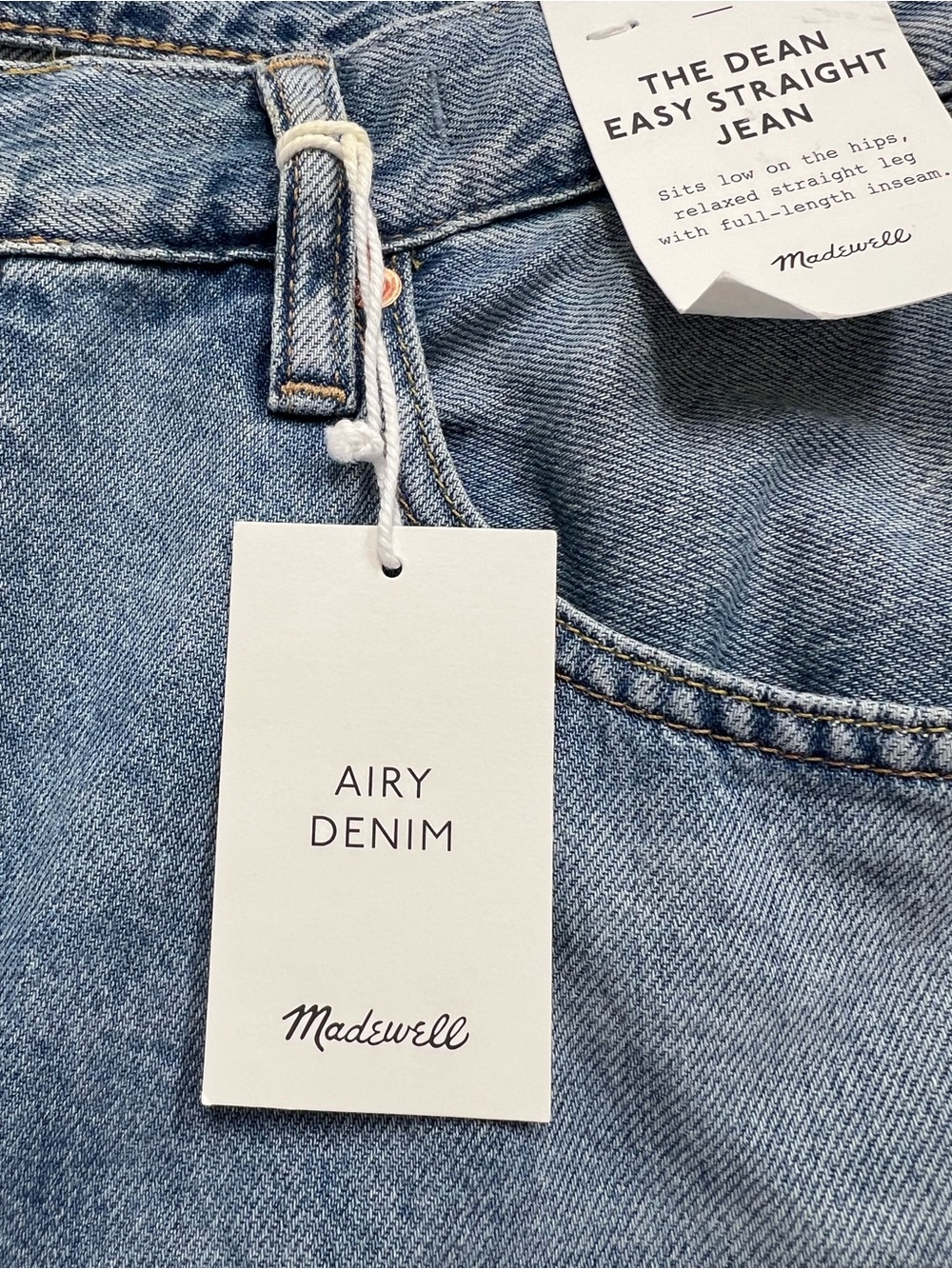 Madewell The Dean Easy Straight Jean in Airy Denim Faded Horizon Wash Size 29 - Picture 10 of 13